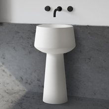 Раковина Abber Stein AS2508, 50 см, напольная, с донным клапаном, цвет белый матовый