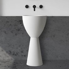 Раковина Abber Stein AS2507, 45 см, напольная, с донным клапаном, цвет белый матовый