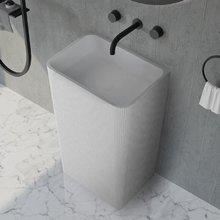 Раковина Abber Stein AS2505-H, 50 см, напольная, с донным клапаном, цвет белый матовый