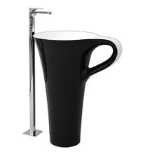 Раковина ArtCeram Cup OSL004 01 50, напольная отдельностоящая, цвет черно-белый, 69 х 50 х 85 см