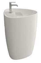 Раковина Bocchi Etna моноблок 1337-002-0126, 58 см, фарфор, белая матовая