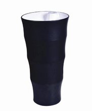 Раковина CeramaLux Серия N, G-308B, 42 х 42 см, напольная, чаша белая, снаружи черный глянцевый