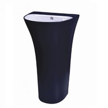 Раковина CeramaLux Серия N, G-307G, 48 х 42 см, напольная, чаша белая, снаружи черный матовый