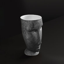 Раковина напольная Kerasan Artwork 474061 Moloco с отверстием для слива в стену, цвет белый/античная платина