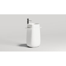 Раковина напольная Salini Oriente Totem 13031011G, 70 см, из искусственного камня S-Sense, крыло справа/слева, белый глянцевый, покраска полочки в любой другой RAL