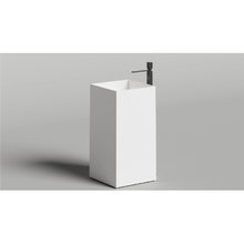 Раковина напольная Salini Armonia Square 01 130511GRF, 45 см, из искусственного камня S-Sense, белый глянцевый, покраска по RAL полностью