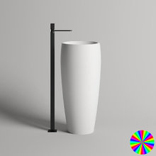 Раковина напольная Salini Armonia 130113SMRF 03, 46,5 х 46,5 х 90 см, из искусственного камня S-Stone, белый матовый, покраска по RAL полностью