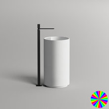 Раковина напольная Salini Armonia 130114GRF Top 01, 45 х 45 х 85 см, из искусственного камня S-Sense, белый глянцевый, покраска по RAL полностью