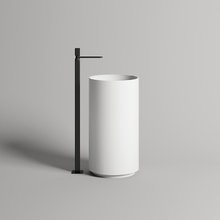 Раковина напольная Salini Armonia 130111SMRF 01, 45 х 45 х 85 см, из искусственного камня S-Stone, белый матовый, покраска по RAL полностью