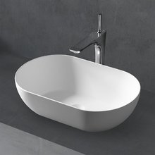 Раковина Abber Stein AS2611, 56 см, с донным клапаном, искусственный камень, цвет белый матовый