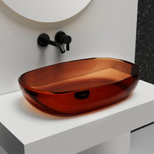 Раковина Abber Kristall AT2805Opal, 60 х 40 см, накладная, прозрачная, коричневая