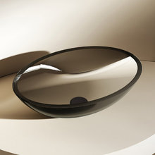 Раковина Abber Kristall AT2802Onyx, 50 х 35 см, накладная, прозрачная, черная