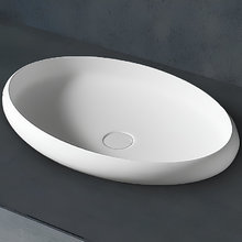 Раковина Abber Stein AS2614, 60 см, накладная, искусственный камень, цвет белый матовый