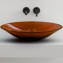 Раковина Abber Kristall AT2812Opal, 55 х 15 см, накладная, прозрачная коричневая