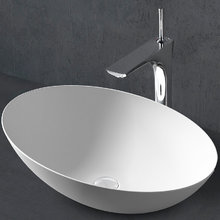 Раковина Abber Stein AS2609, 50 см, накладная, искусственный камень, цвет белый матовый