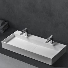 Раковина Abber Stein AS2642, 120 см, накладная, искусственный камень, цвет белый матовый