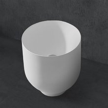 Раковина Abber Stein AS2618, 40 см, накладная, с донным клапаном, искусственный камень, цвет белый матовый