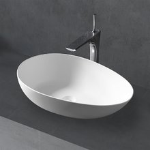 Раковина Abber Stein AS2615, 60 см, с донным клапаном, искусственный камень, цвет белый матовый