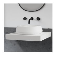 Раковина Abber Stein AS2605, 60 см, с донным клапаном, искусственный камень, цвет белый матовый