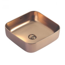 Раковина Abber Rechteck AC2211MRG 38 х 38 см, накладная, розовое золото матовое