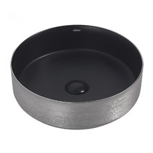 Раковина Abber Bequem AC2109BS 40 х 40 см, накладная, черный матовый, серебро