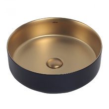 Раковина Abber Bequem AC2109BG 40 х 40 см, накладная, матовое золото с черным