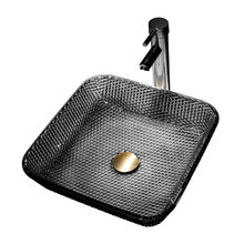 Раковина Abber Glas AK2311B, 39 х 39 см, накладная, стеклянная, прозрачная, черная