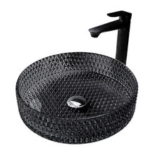 Раковина Abber Glas AK2301B, 40 х 40 см, накладная, стеклянная, прозрачная, черная