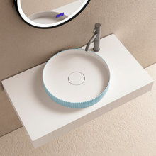 Раковина Abber Stein AS2604Blau, 40 х 40 см, накладная, голубая