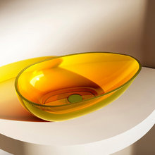 Раковина Abber Kristall AT2811Amber, 60 х 36 см, накладная, прозрачная желтая