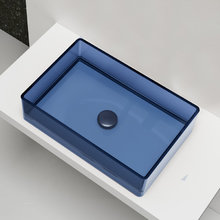 Раковина Abber Kristall AT2803Saphir, 60 х 40 см, накладная, прозрачная синяя