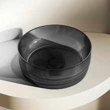 Раковина Abber Kristall AT2804Onyx, 40 х 40 см, накладная, прозрачная, черная