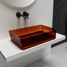 Раковина Abber Kristall AT2803Opal, 60 х 40 см, накладная, прозрачная, коричневая