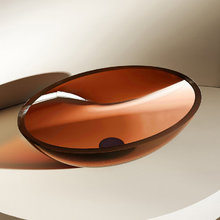 Раковина Abber Kristall AT2802Opal, 50 х 35 см, накладная, прозрачная, коричневая