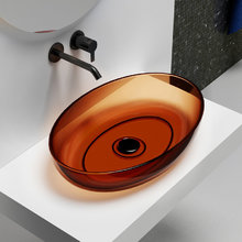 Раковина Abber Kristall AT2801Opal, 60 х 40 см, накладная, прозрачная, коричневая