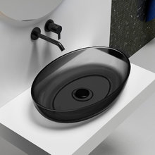 Раковина Abber Kristall AT2801Onyx, 60 х 40 см, накладная, прозрачная, черная