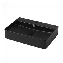 Раковина Abber Rechteck AC2201MB, накладная, 61 х 42 х 13.5 см, черная матовая