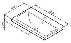 Раковина Am.Pm X-Joy M85AWCC0802WG, 80 см, керамика, белый глянцевый