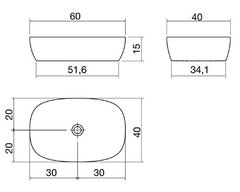 Раковина Antonio Lupi Senso накладная 60 х 40 х 15 см овальная