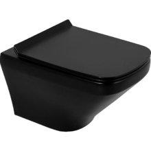 Унитаз подвесной BelBagno Sela BB3201CHR-MB безободковый, цвет черный матовый