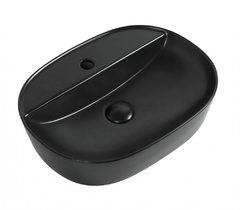 Раковина Aquanet Lake 273672-2-MB 50 см, накладная, черный матовый