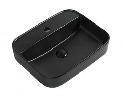 Раковина Aquanet Soul 273670-2-MB 50 x 40 x 14 см, накладная, черный матовый