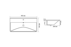 Раковина Aquanet Ирис, 00323883, 90 см, белая