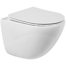 Подвесной унитаз BelBagno Amanda BB051CHR/BB051SC, безободковый, сиденье микролифт, белый