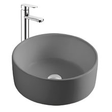 Раковина Aquatek AQ5118-MG, 40 см, фарфор, цвет серый матовый