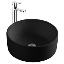 Раковина Aquatek AQ5118-MB, 40 см, фарфор, цвет черный матовый