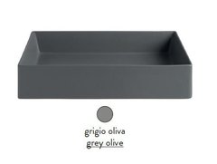Раковина ArtCeram Scalino 38 SCL001 15 00, накладная, цвет grigio olive (серая оливка), 38 х 38 х 11.5 см