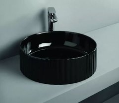 Раковина ArtCeram Millerighe OSL010 03 00, накладная, цвет черный глянцевый, 44 х 44 х 14,5 см