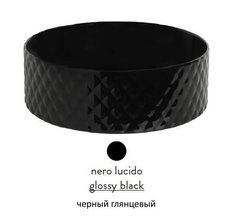 Раковина ArtCeram Rombo OSL009 03 00, накладная, цвет черный глянцевый, 44 х 44 х 14,5 см