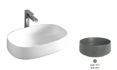 Раковина ArtCeram Cognac COL005 15 00, накладная, цвет grigio olive (серая оливка), 68 х 35 х 15 см